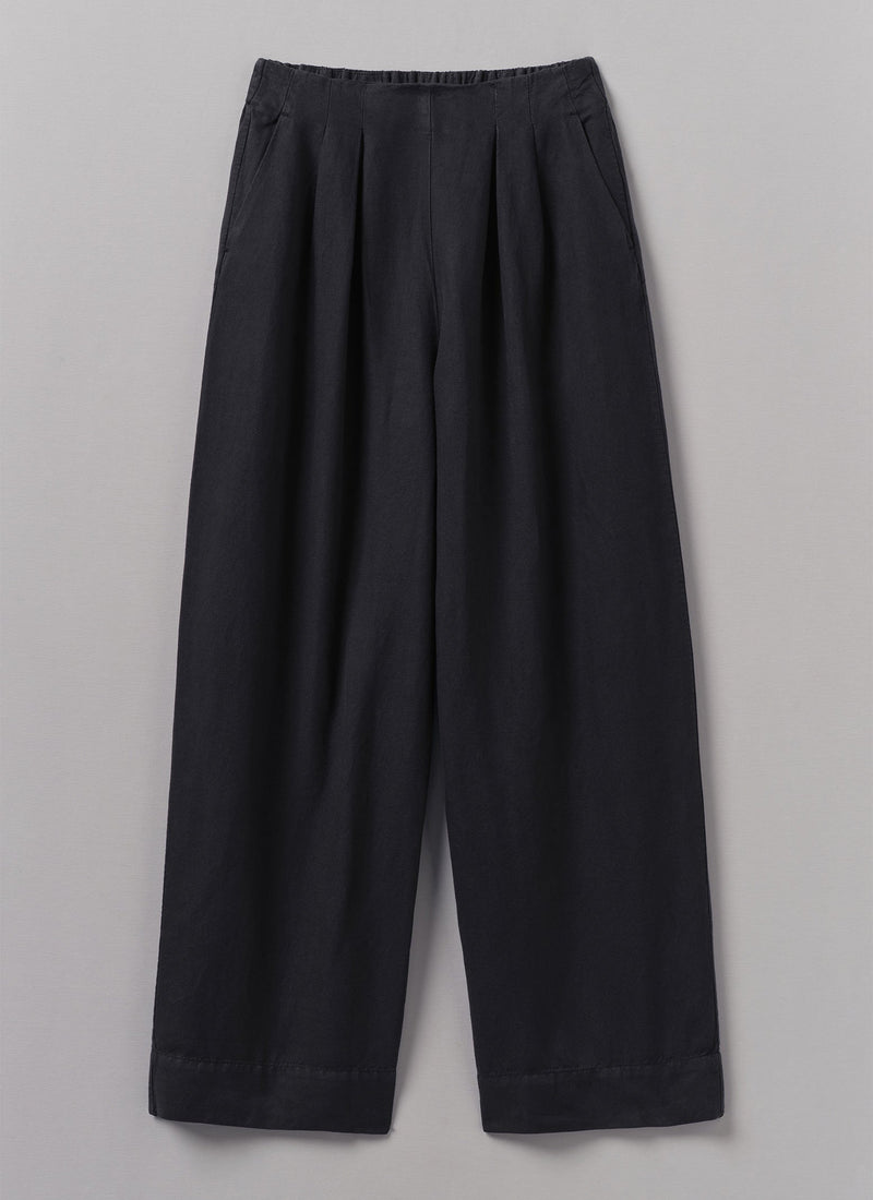 Corinne Cotton Linen Wide Leg Pants | Slate Navy