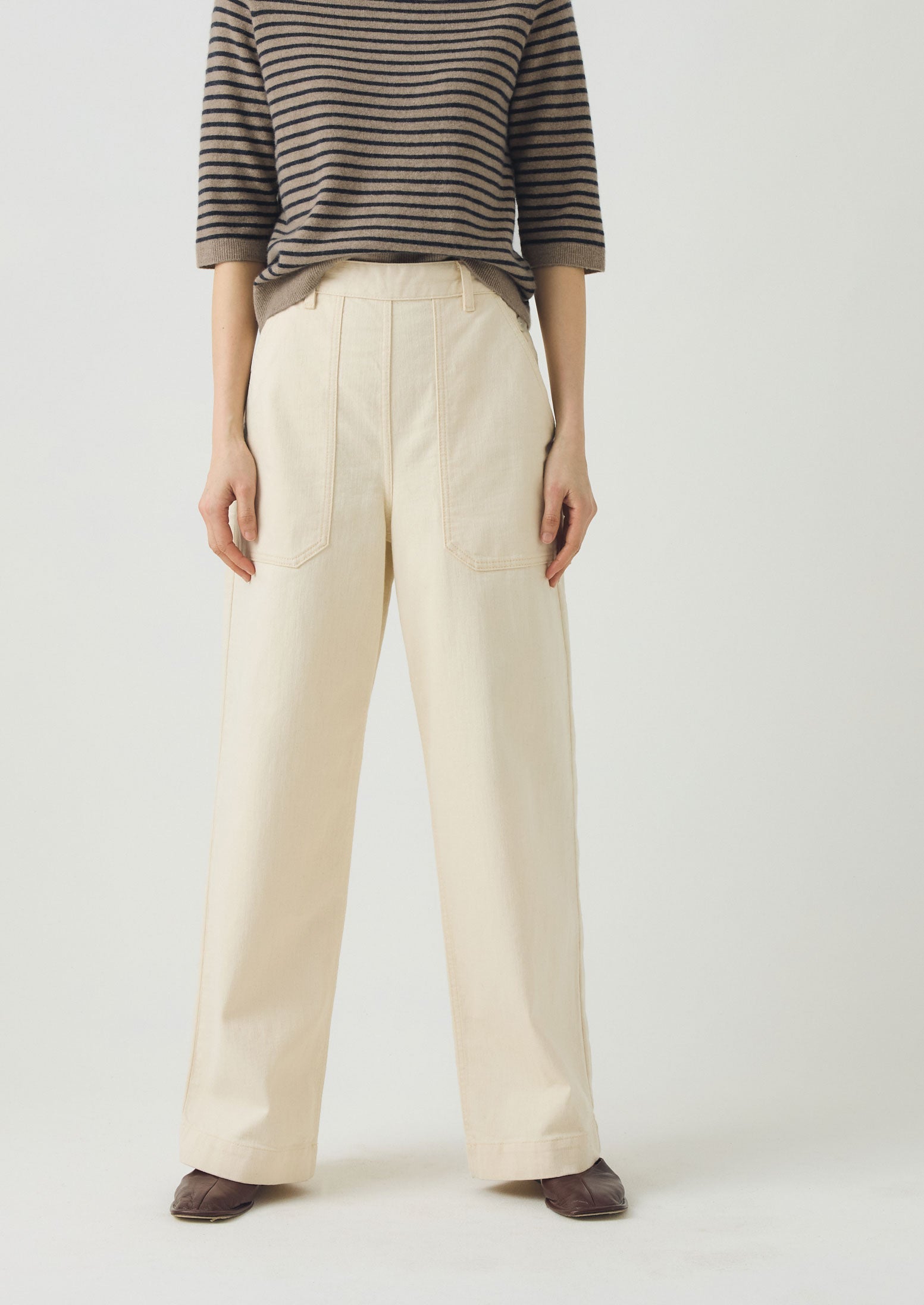 Annie Organic Denim Full Length Jeans | Ecru | TOAST