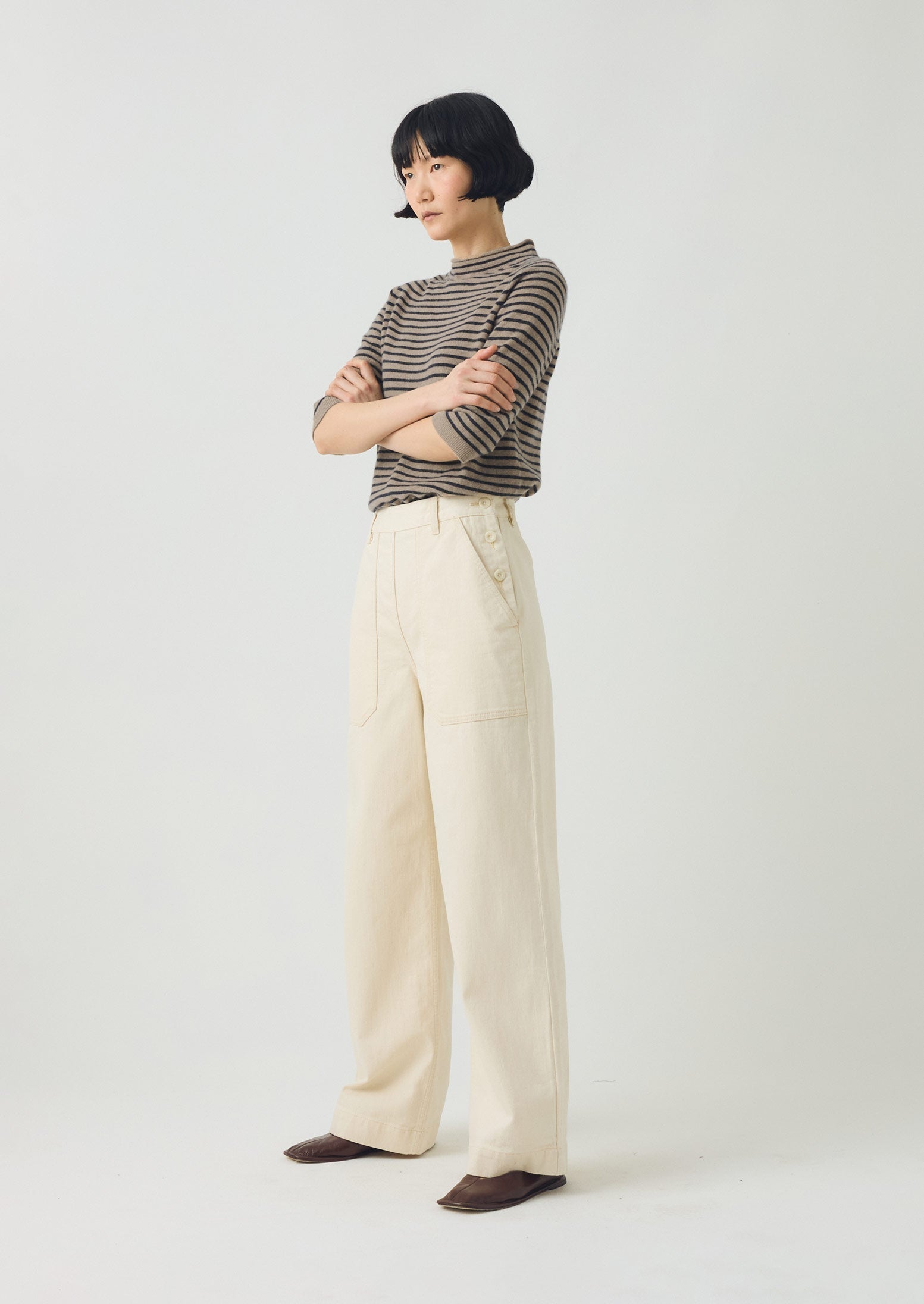 Annie Denim Full Length Jeans | Ecru | TOAST