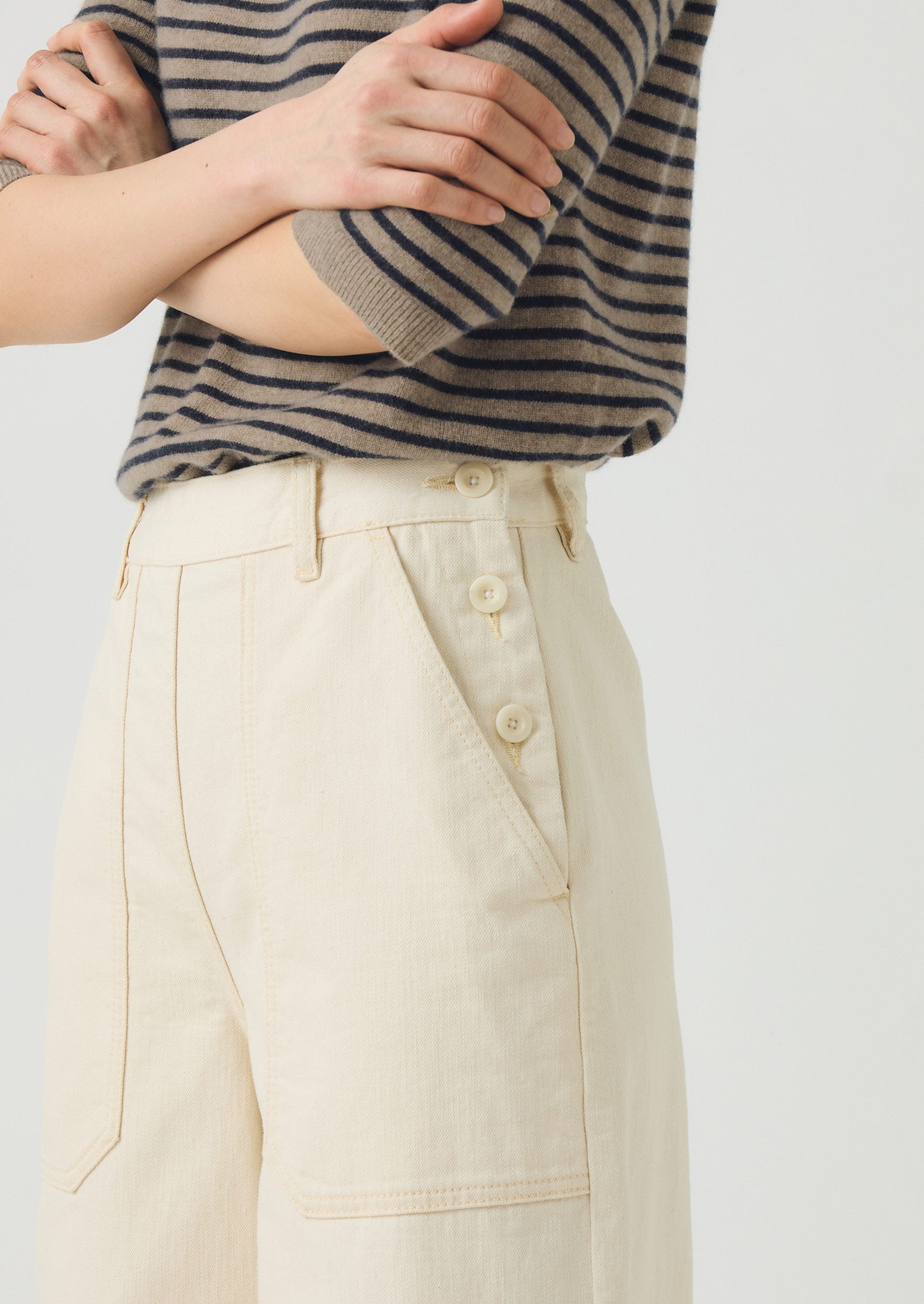 Annie Denim Full Length Jeans | Ecru | TOAST