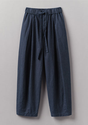 Bronwen Stripe Cotton Pants | Navy/Ecru