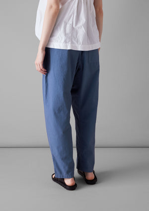 Suki Panelled Cotton Linen Pants | Smock Blue