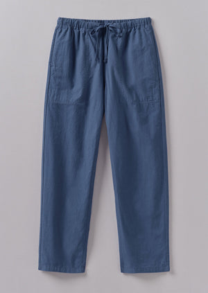 Suki Panelled Cotton Linen Pants | Smock Blue