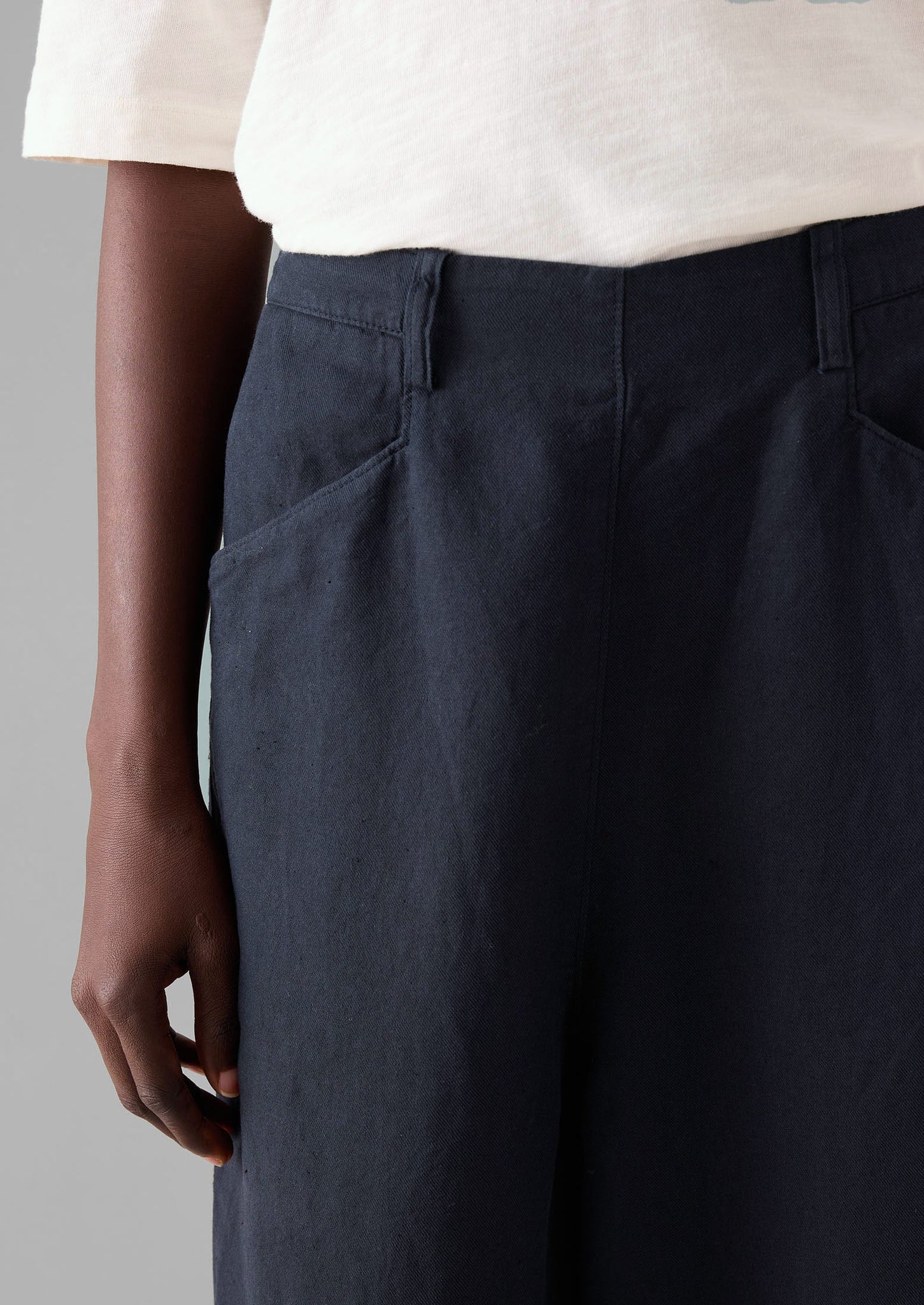 Alix Cotton Linen Pants | Slate Navy