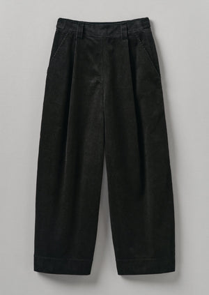 Organic Cord Pleat Front Pants | Brown Slate