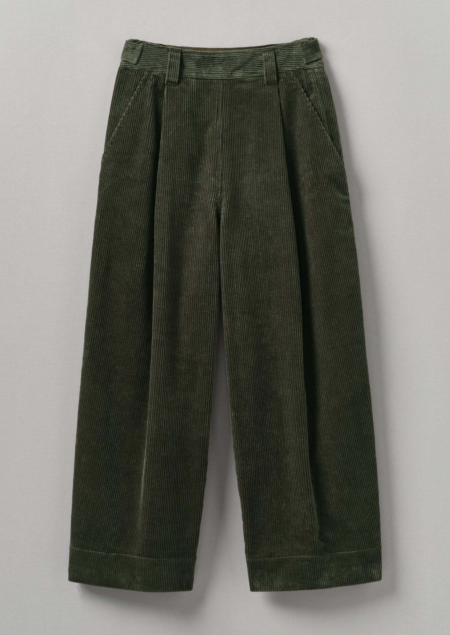 Organic Cord Pleat Front Pants | Seaweed