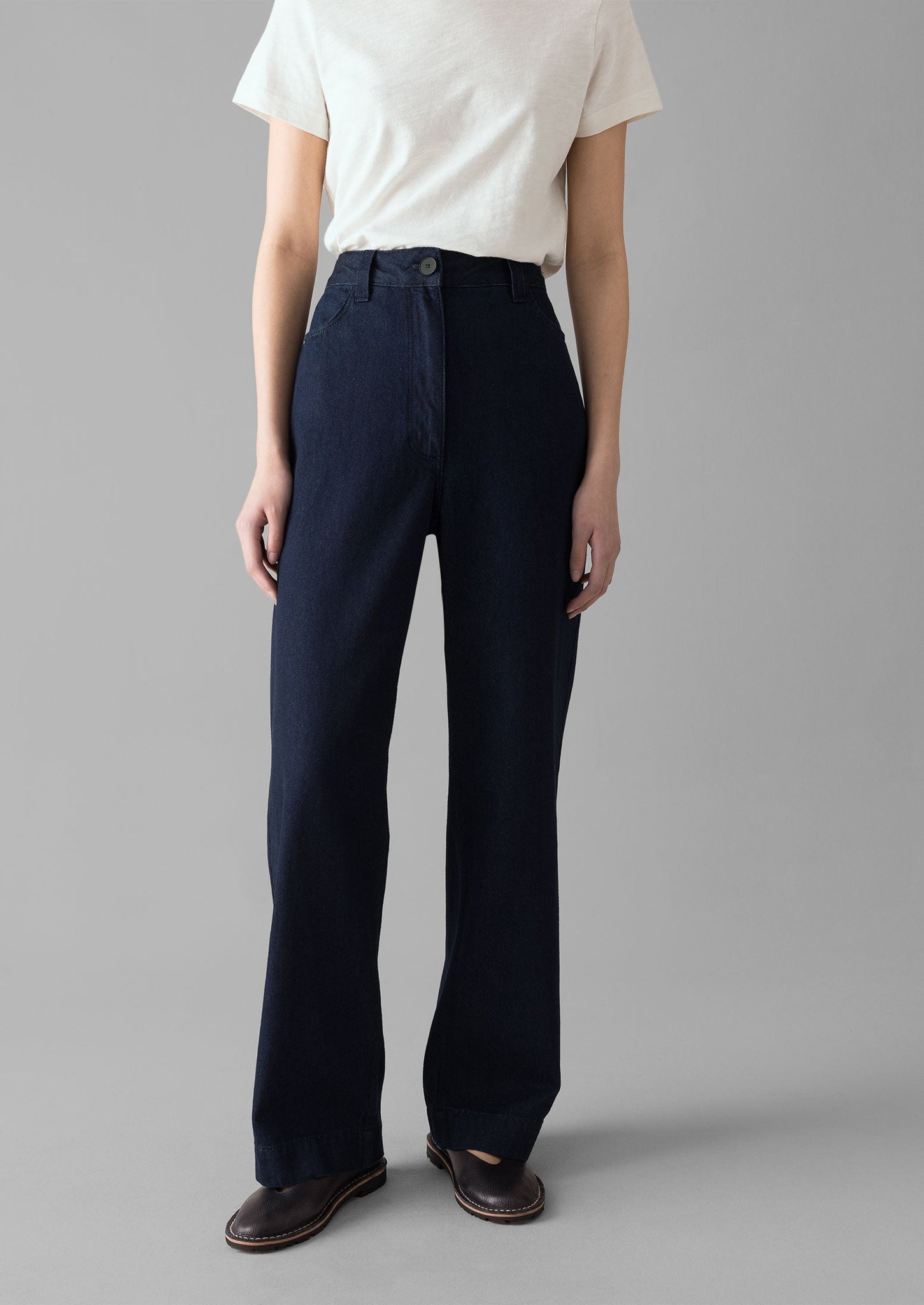 Indigo Denim Slim Leg Pants | Indigo