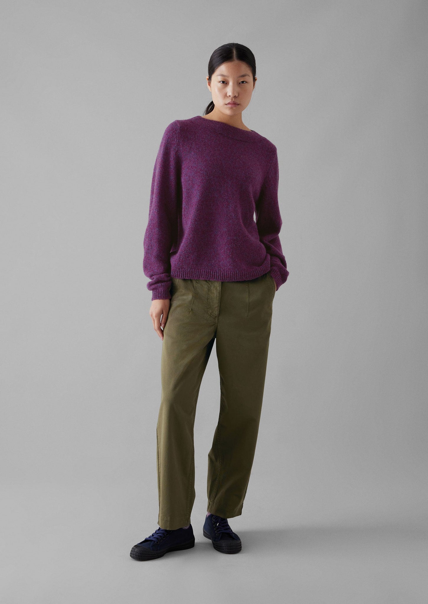 Darted Cotton Twill Pants | Phosphorite Green