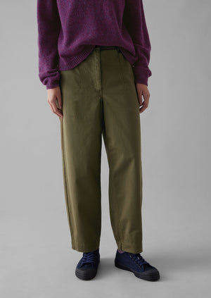 Darted Cotton Twill Pants | Phosphorite Green