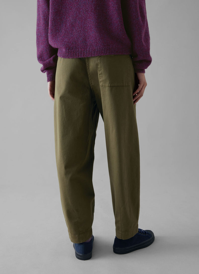 Darted Cotton Twill Pants | Phosphorite Green