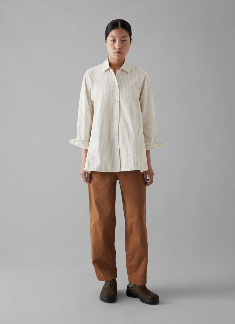 Darted Cotton Twill Pants | Russet