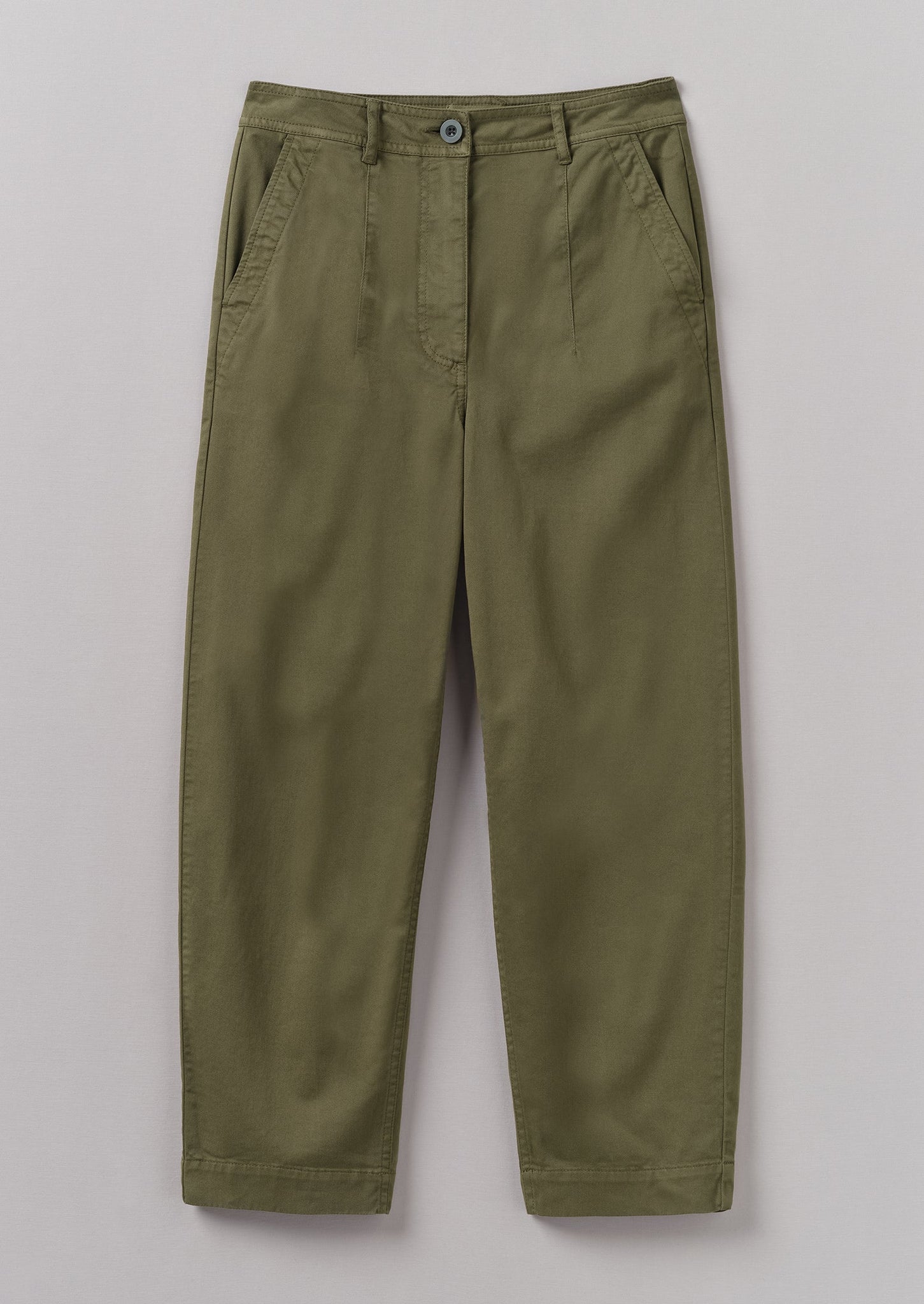 Darted Cotton Twill Pants | Phosphorite Green