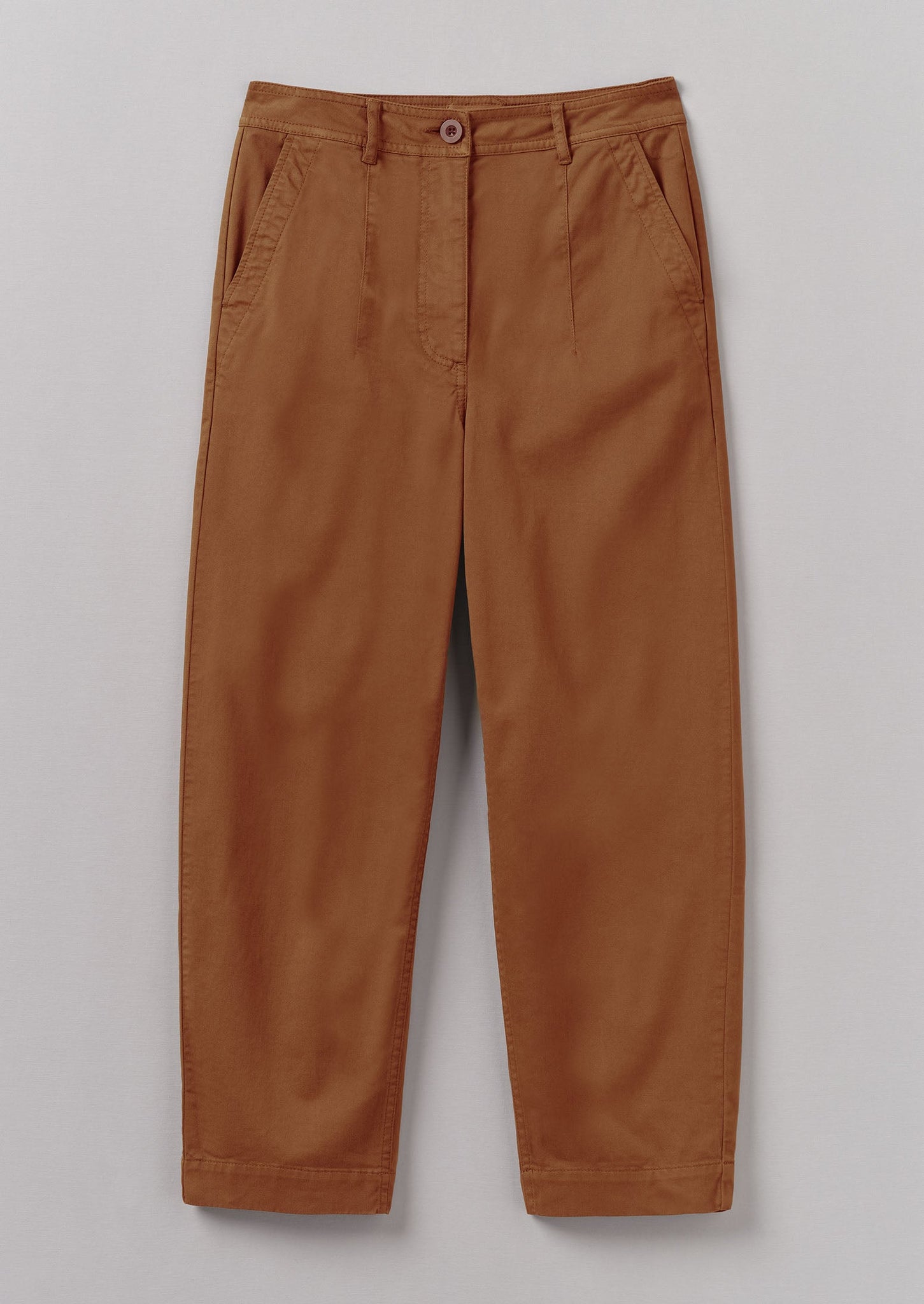 Darted Cotton Twill Pants | Russet