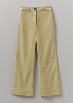 Cotton Canvas Kick Flare Pants | Shale Stone