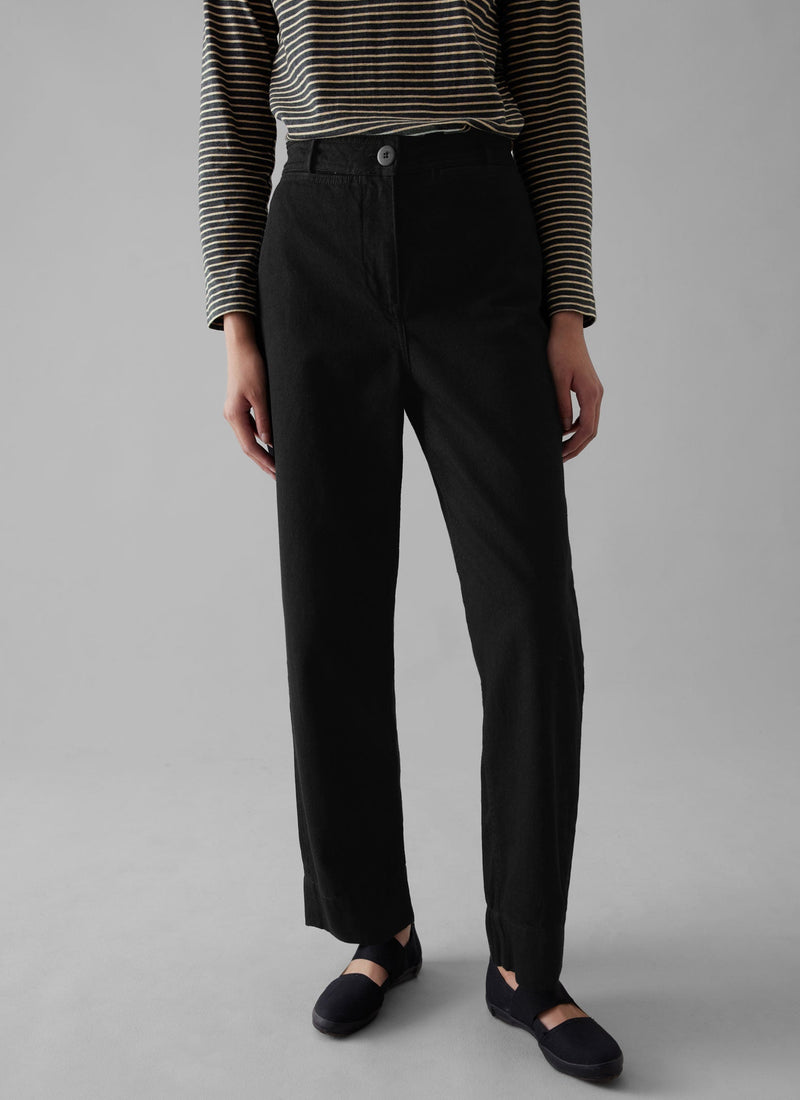 Denim Straight Leg Pants | Black