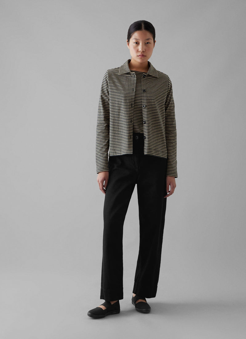 Denim Straight Leg Pants | Black