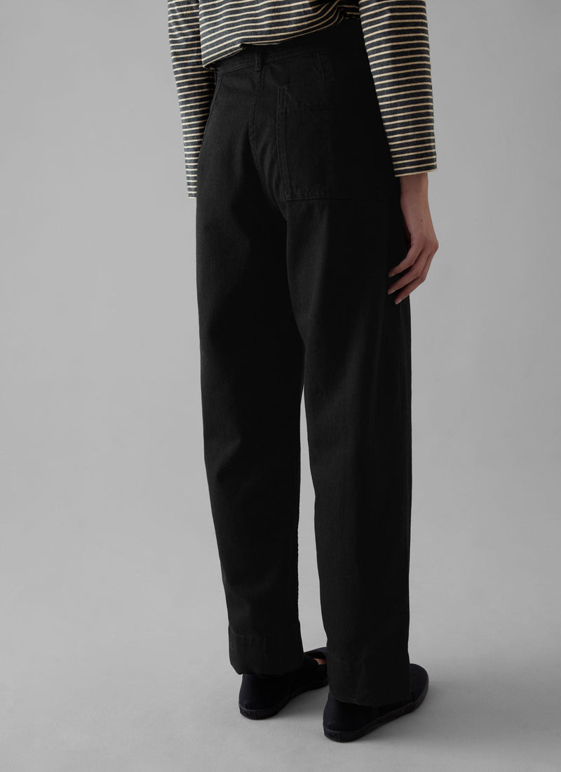 Denim Straight Leg Pants | Black