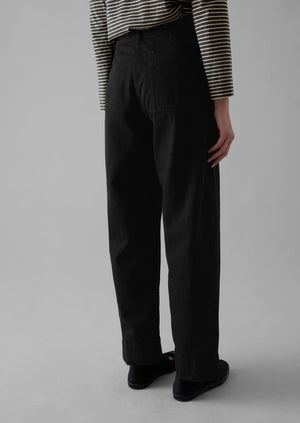 Denim Straight Leg Pants | Black