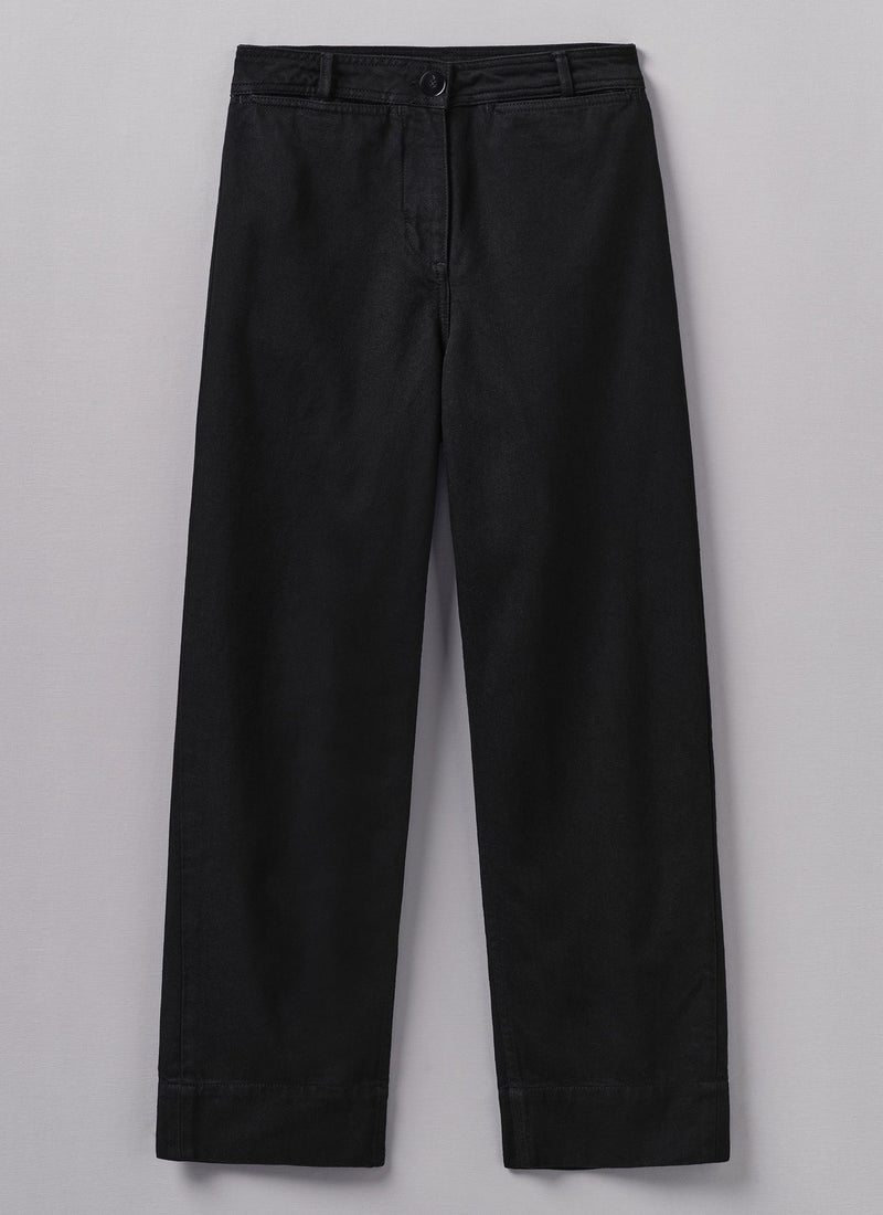 Denim Straight Leg Pants | Black