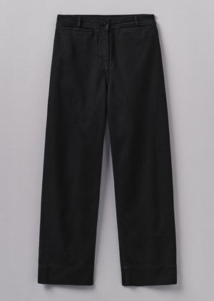 Denim Straight Leg Pants | Black