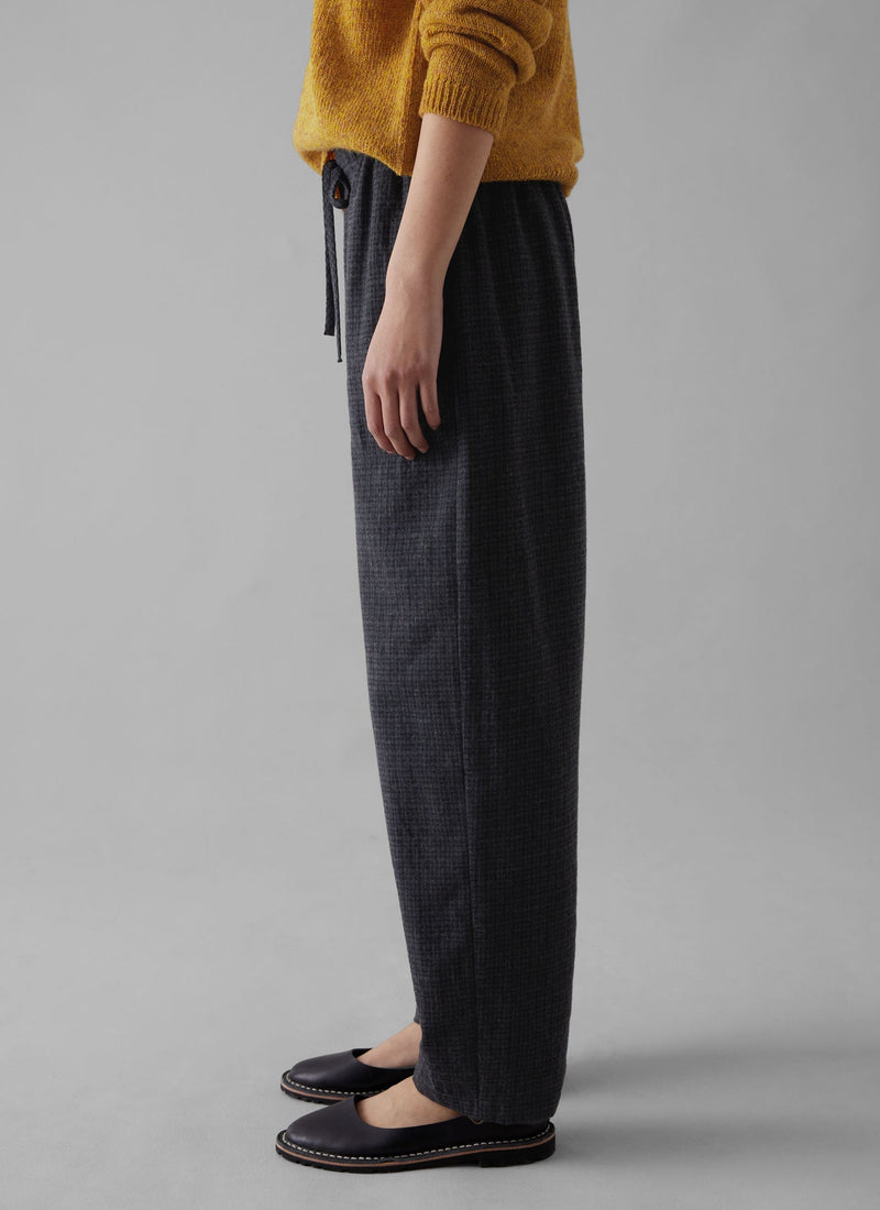 Suki Wool Cotton Seersucker Check Pants | Carbon