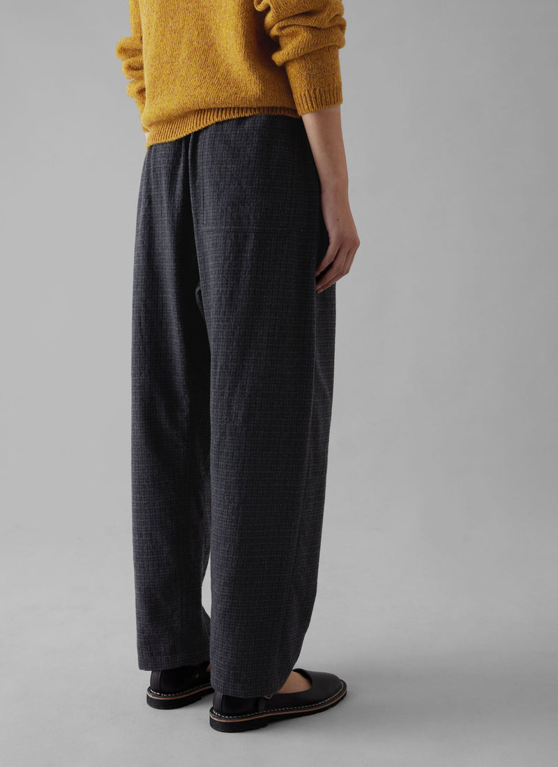 Suki Wool Cotton Seersucker Check Pants | Carbon