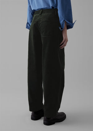 Panelled Organic Cord Pants | Brown Slate