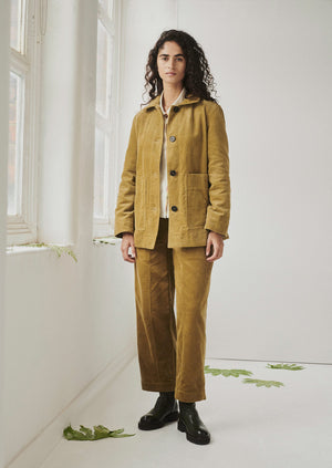 Panelled Organic Cord Pants | Golden Sand