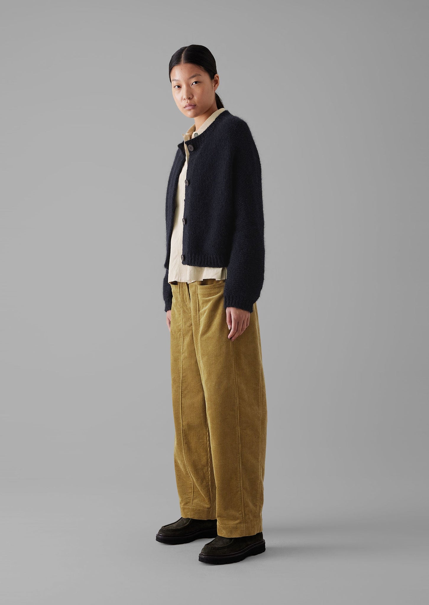 Panelled Organic Cord Pants | Golden Sand