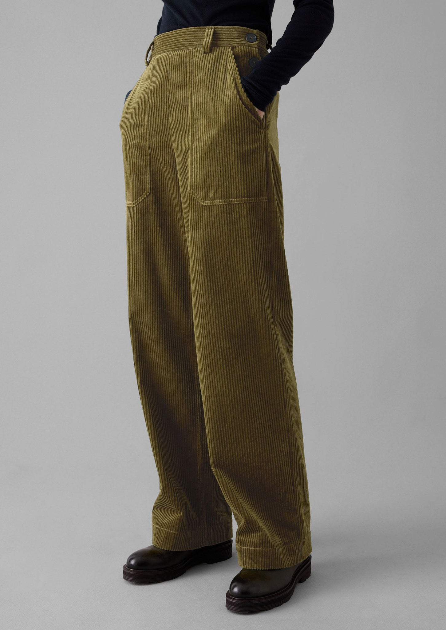 Annie Organic Cord Full Length Pants | Barley