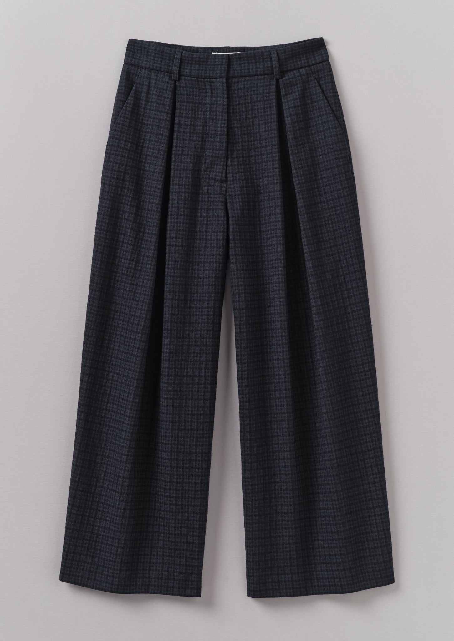 Jude Check Wool Pants | Slate Blue