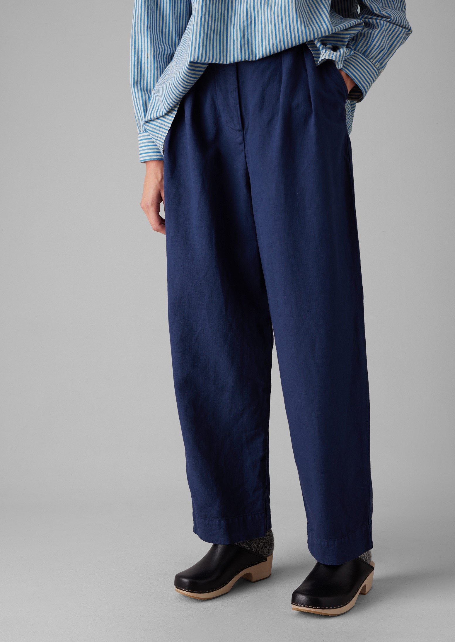 Cotton Linen Herringbone Pants | Maize Blue | TOAST