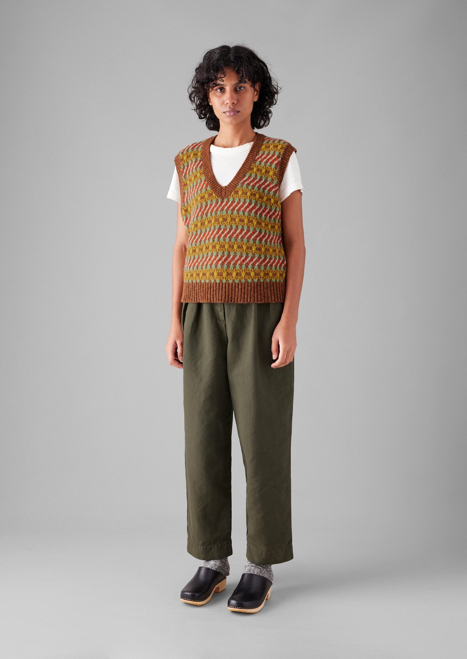 Cotton Linen Herringbone Pants | Sap Green | TOAST