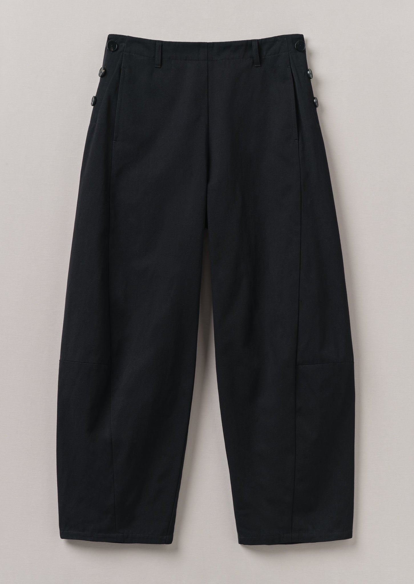 Twisted Seam Cotton Linen Pants | Black