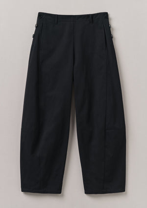 Twisted Seam Cotton Linen Pants | Black