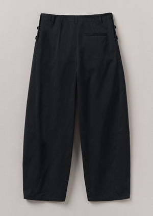 Twisted Seam Cotton Linen Pants | Black