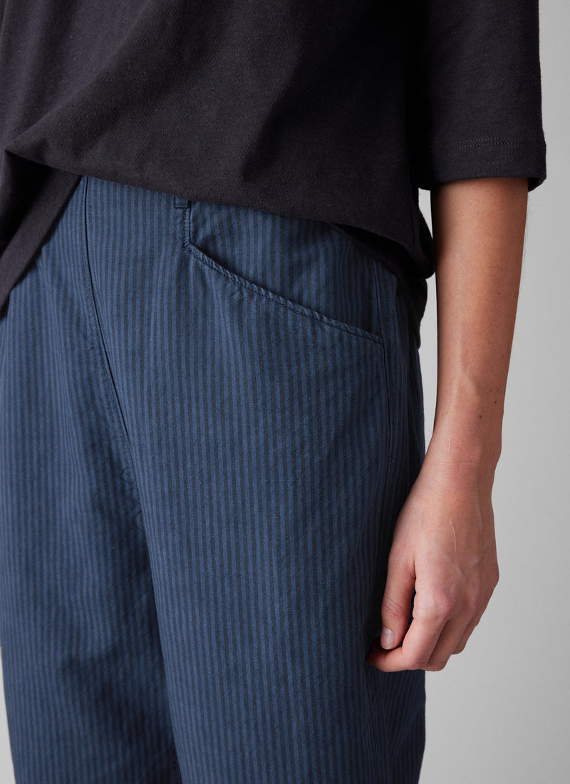 Alix Stripe Cotton Linen Pants | Engineer Blue