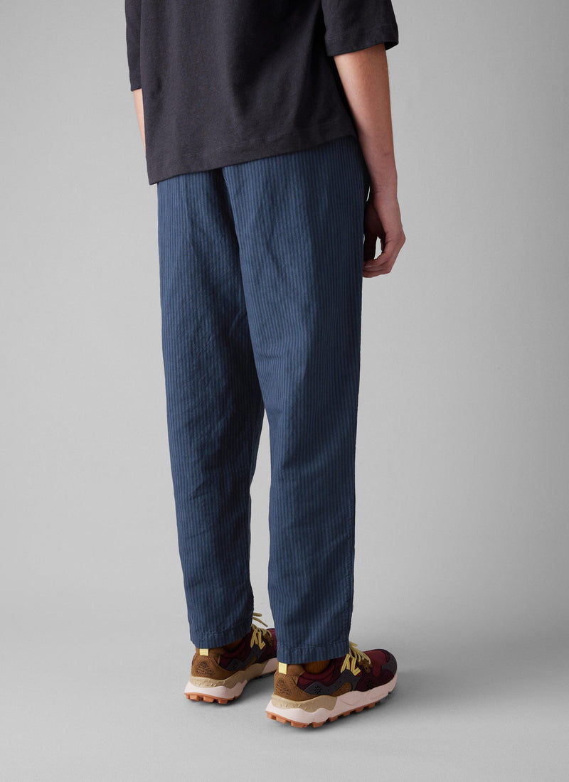 Alix Stripe Cotton Linen Pants | Engineer Blue