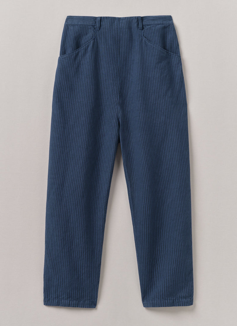 Alix Stripe Cotton Linen Pants | Engineer Blue