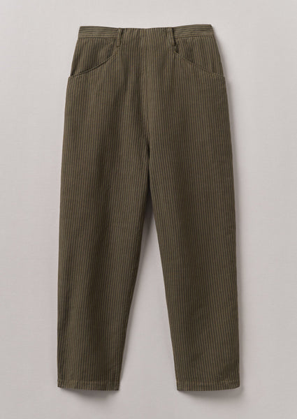 atlast アットラスト LINEN SLACKS 38 Alix Stripe Cotton Linen Pants | Fawn | TOAST