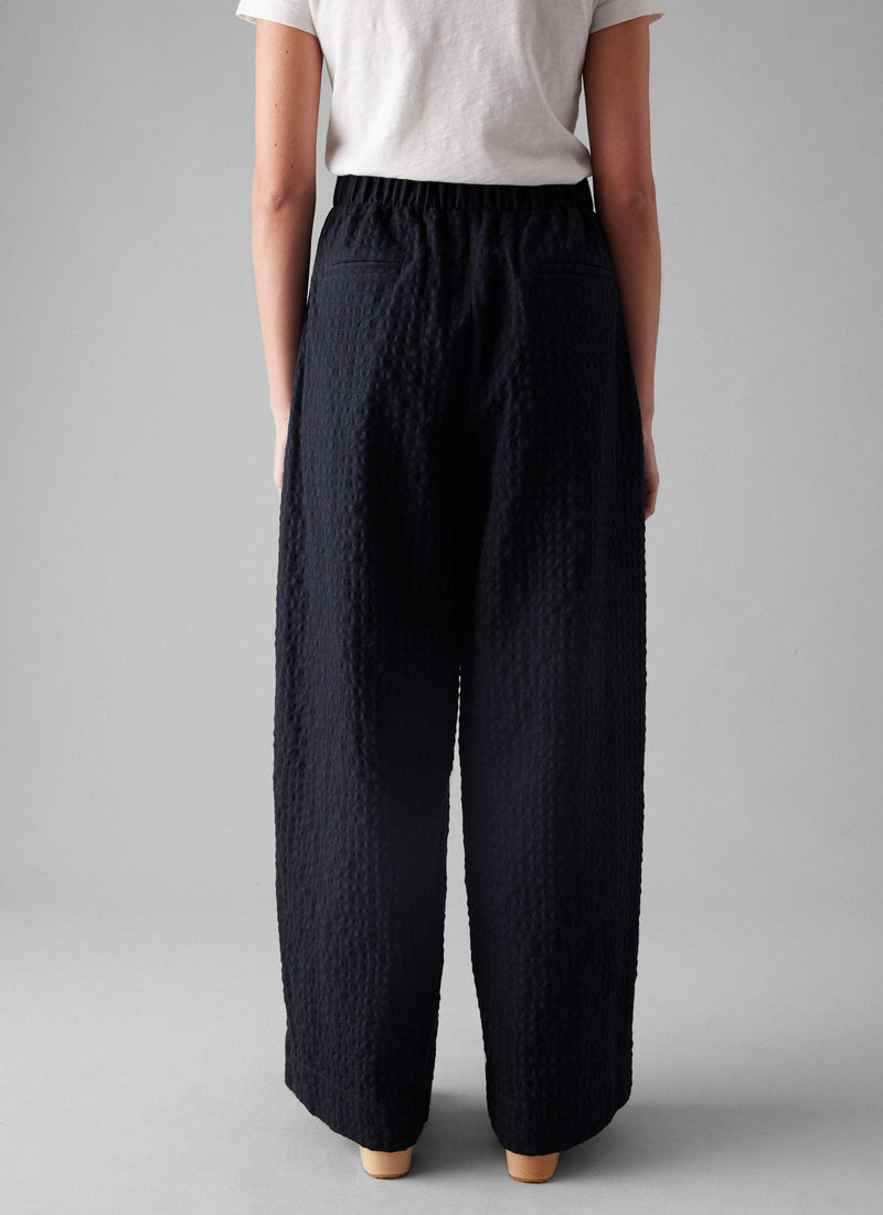 Corinne Herringbone Wide Leg Pants | Navy