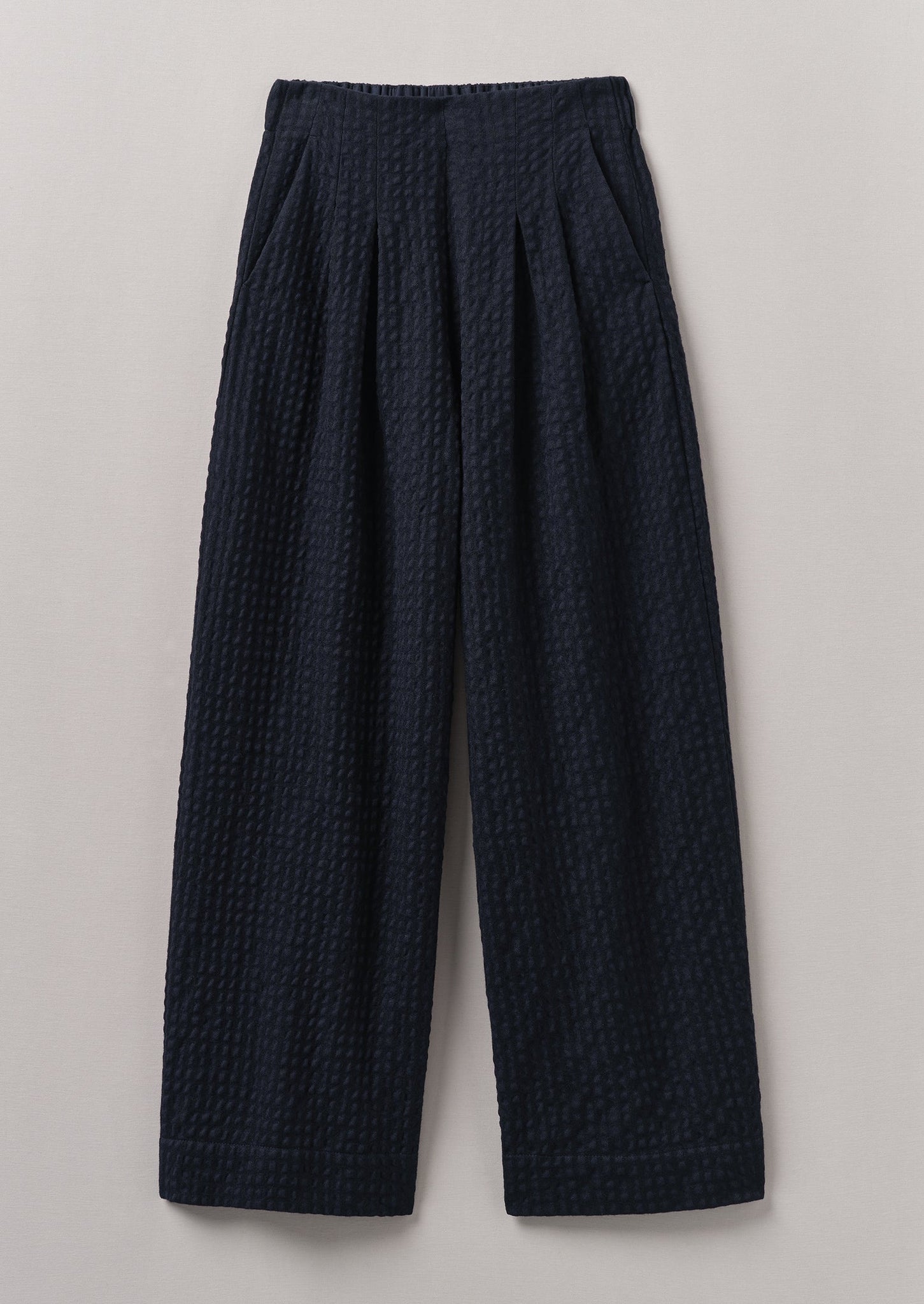 Corinne Herringbone Wide Leg Pants | Navy