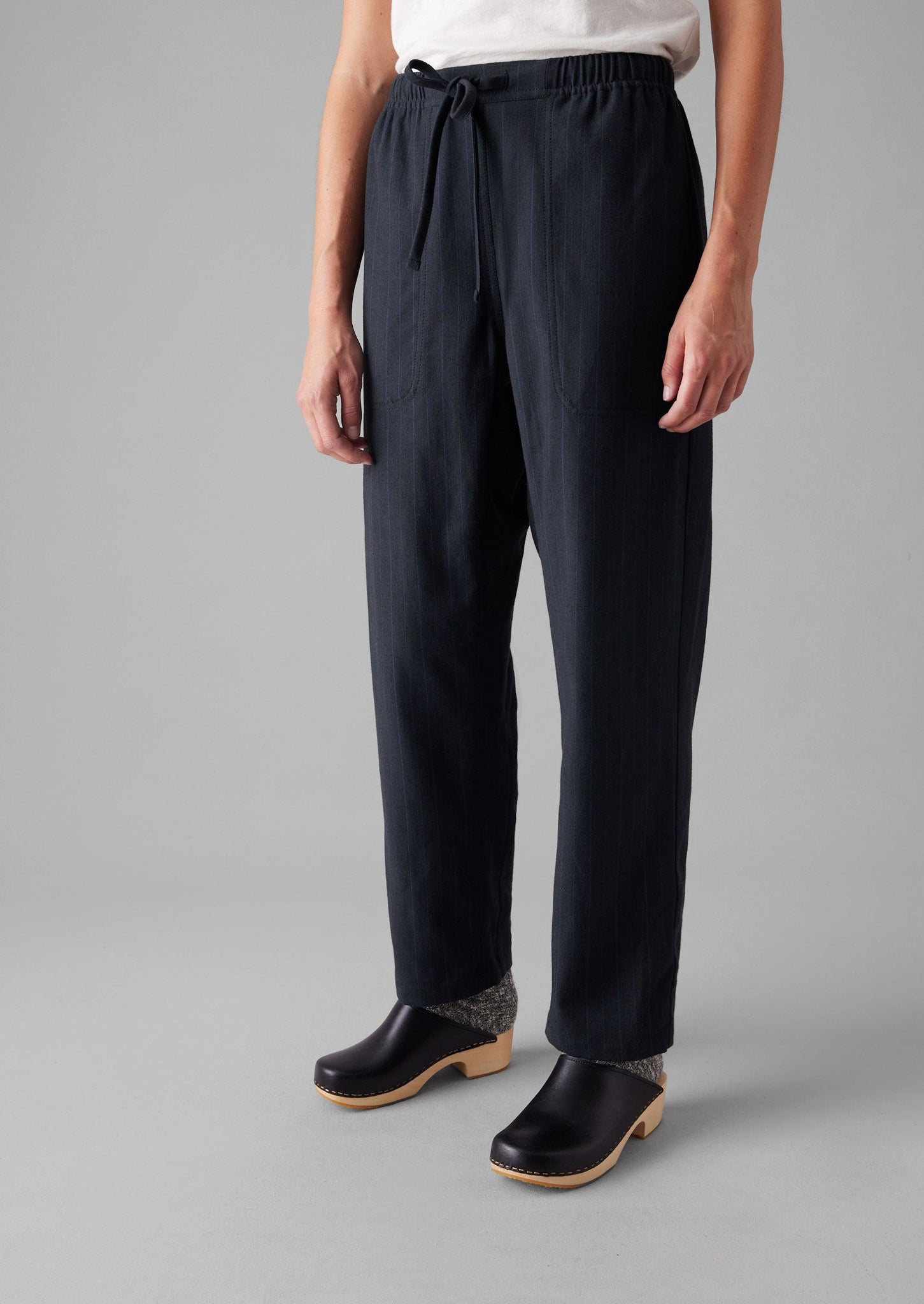 Suki Panelled Wool Cotton Pants | Dark Indigo