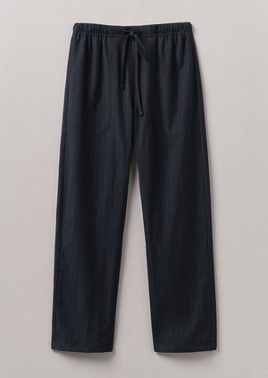 Suki Panelled Wool Cotton Pants | Dark Indigo