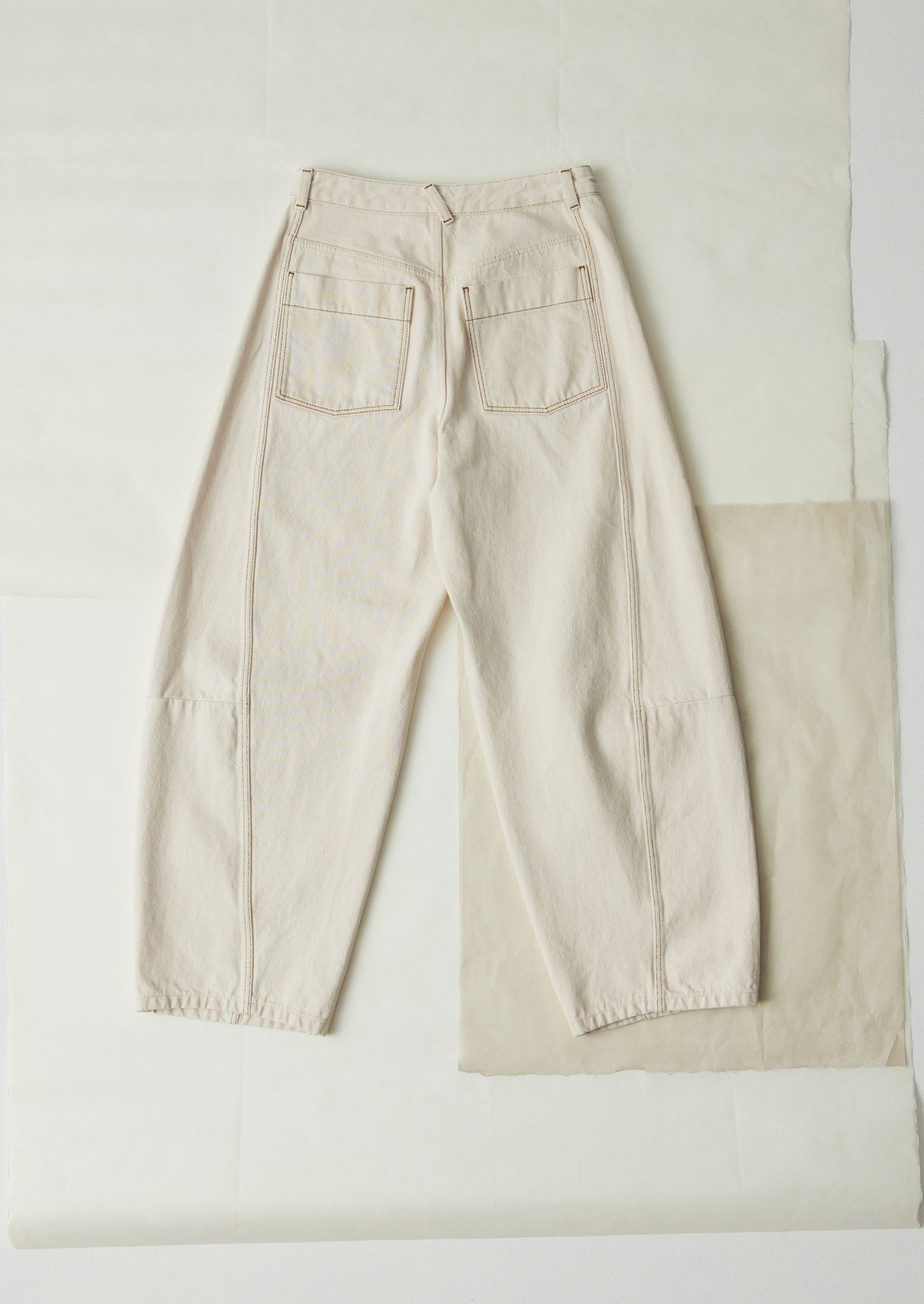 Sculptural Seamed Denim Pants | Ecru | TOAST