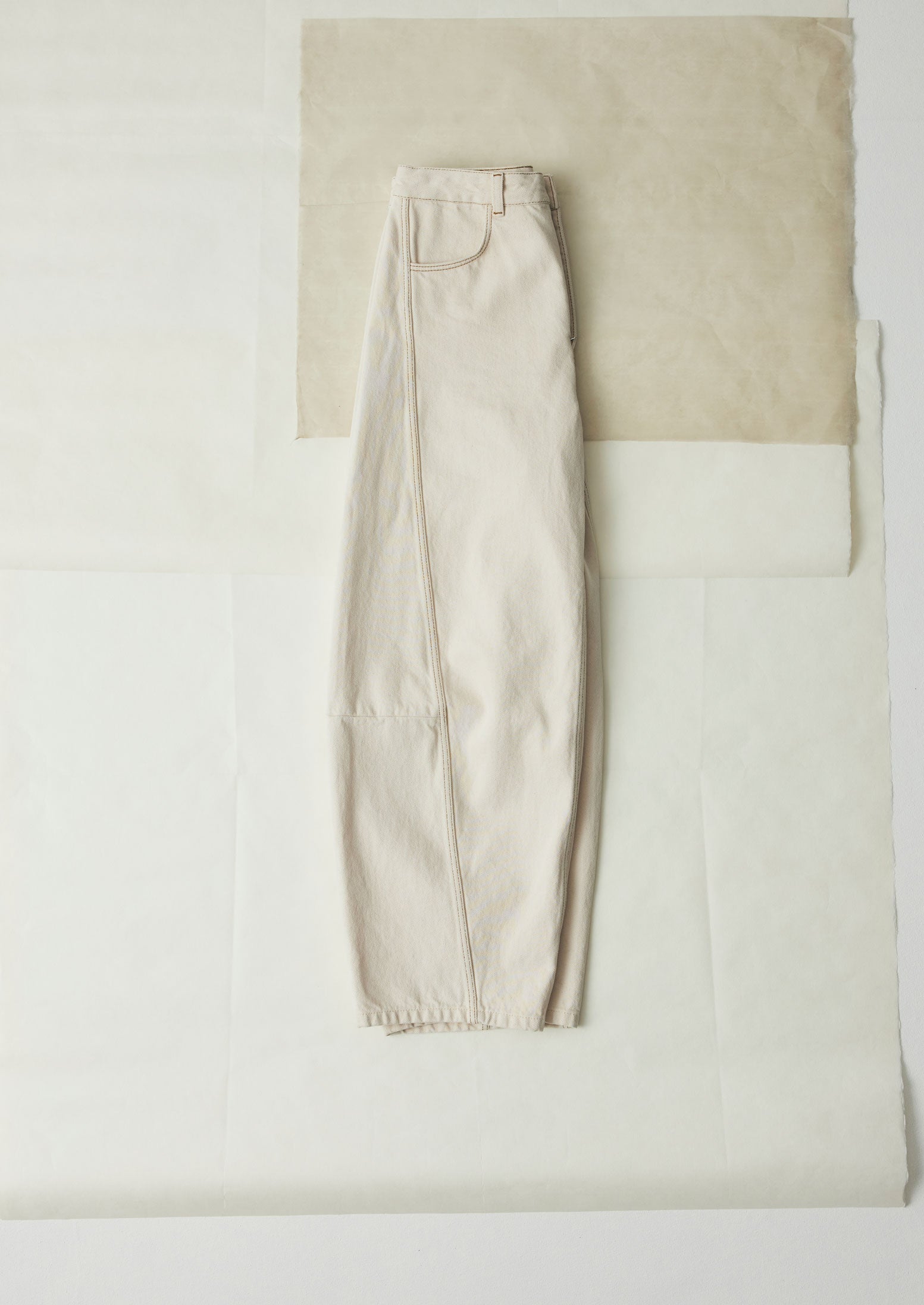 Sculptural Seamed Denim Pants | Ecru | TOAST