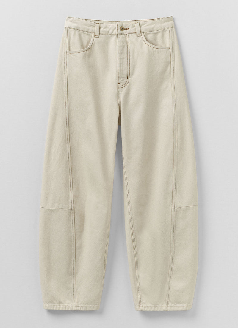 Sculptural Seamed Denim Pants | Ecru