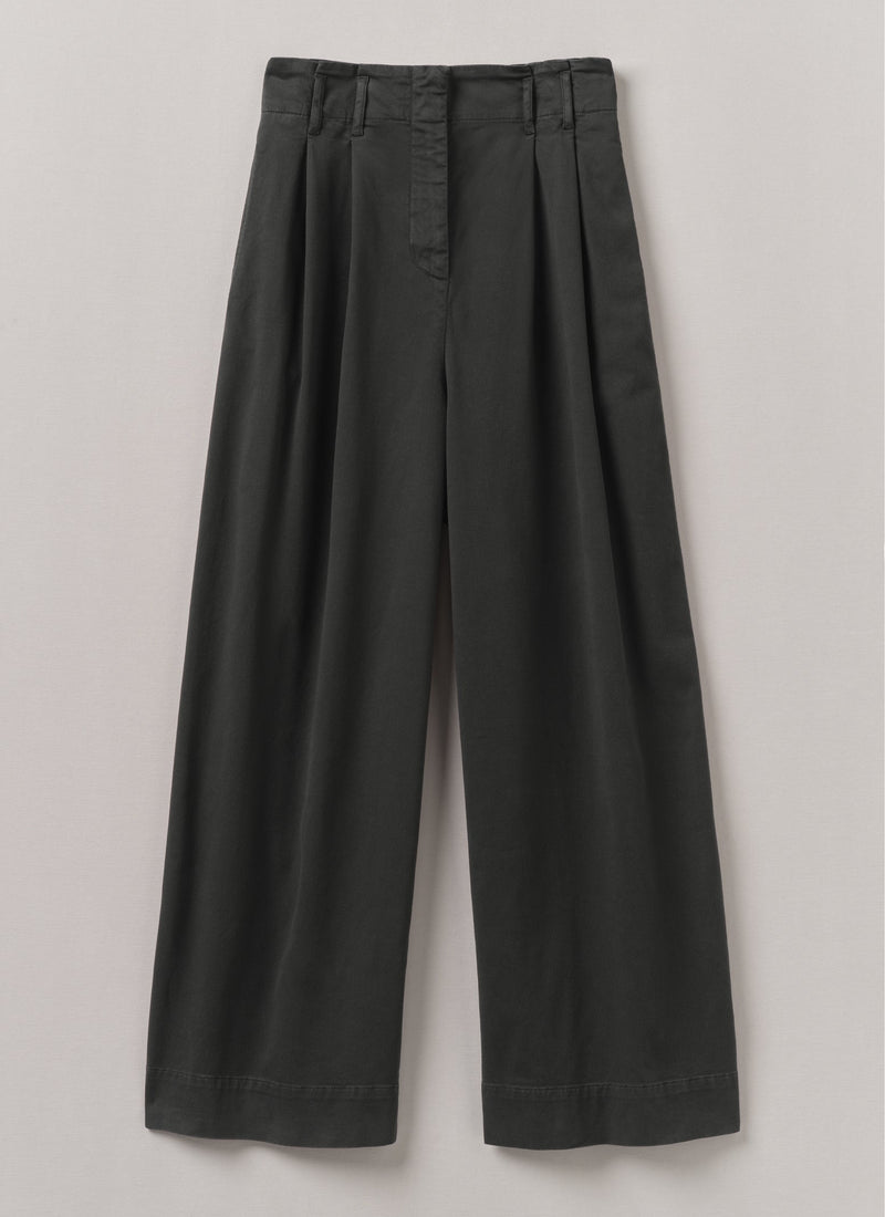 Cotton Paper Bag Pants | Soft Black