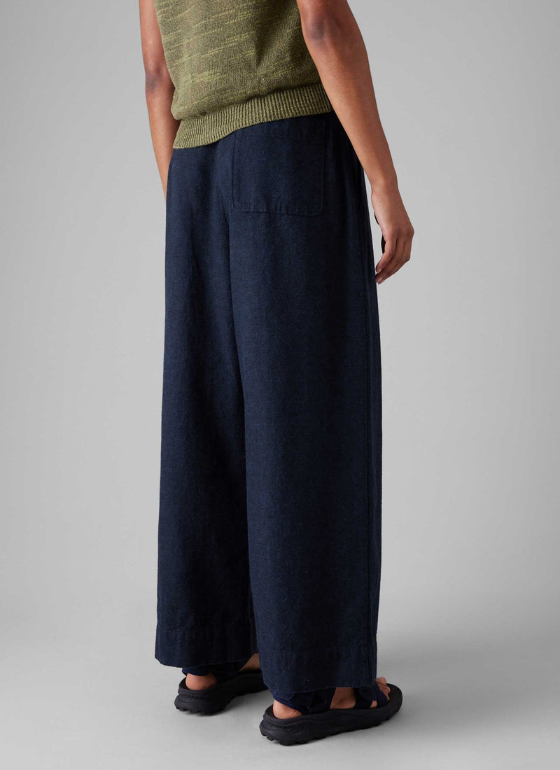 Hemp Cotton Canvas Pants | Dark Chambray Blue