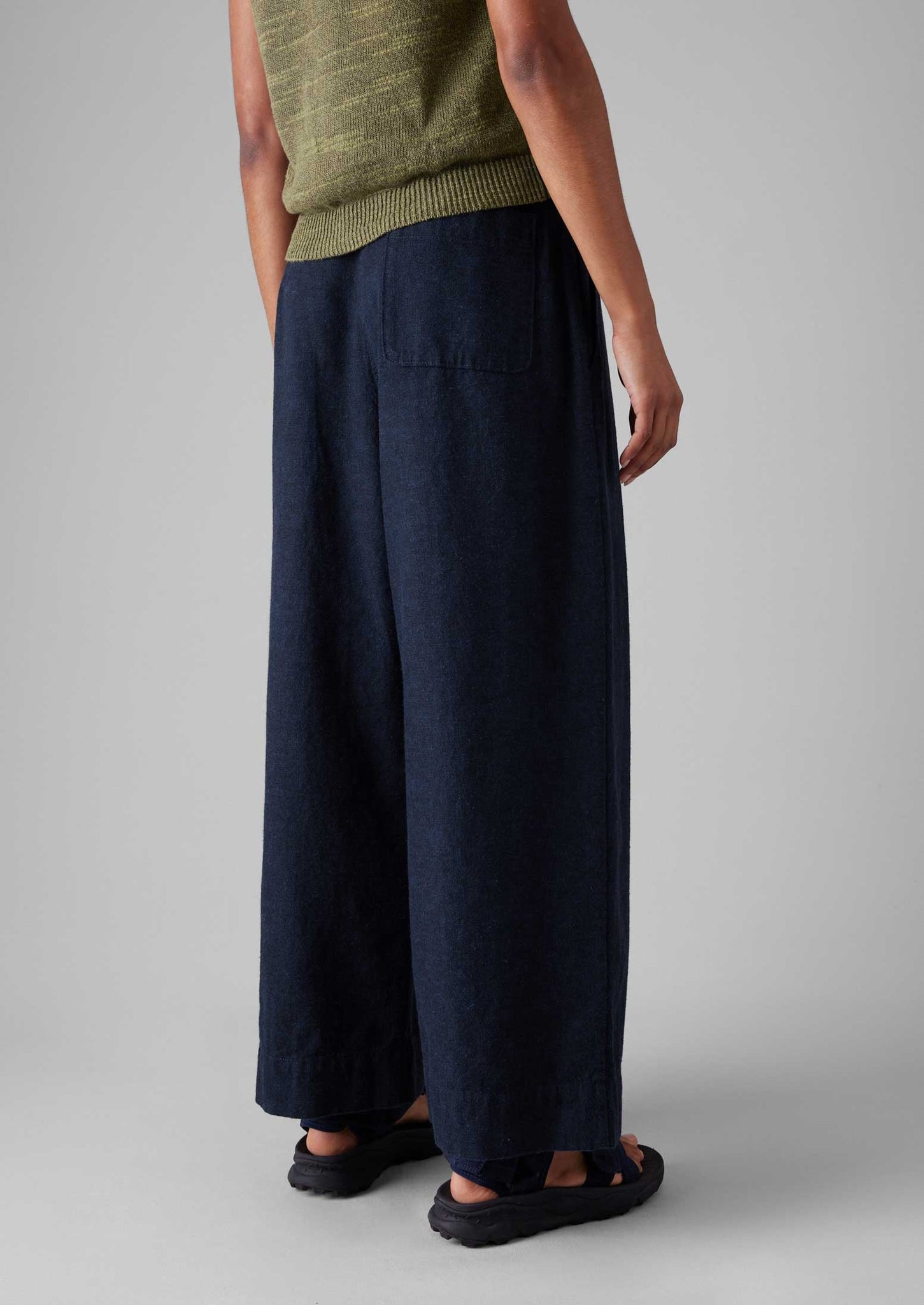 Hemp Cotton Canvas Pants | Dark Chambray Blue